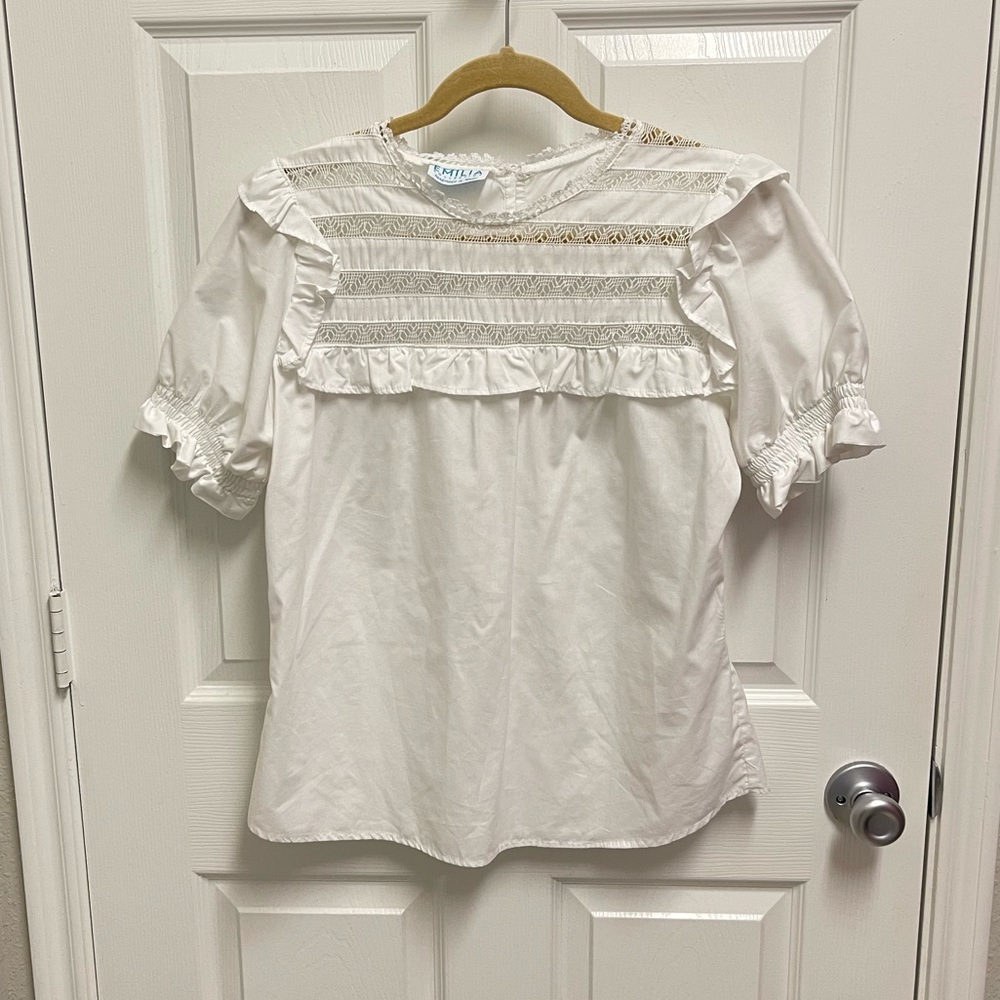 Emilia Collection White Cut Out Blouse